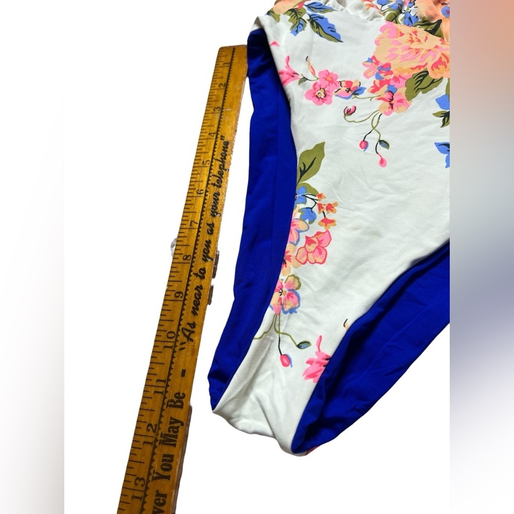 Maaji Safari Reversible One Piece Swimsuit Floral Criss Cross Back Tie Side - Picture 5 of 8
